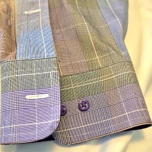 Paul Fredrick Long Sleeve Button Down Multicolor Striped Mens Dress Shirt